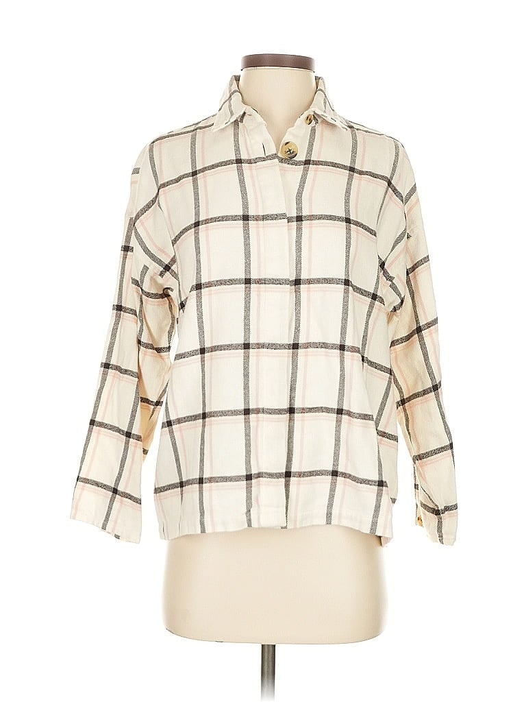 Pre-owned Madewell 3/4 Sleeve Button Down Shirt In White