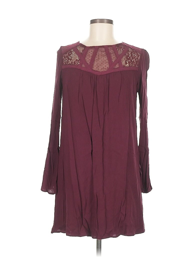 Pre-owned Xhilaration Casual Dress In Burgundy