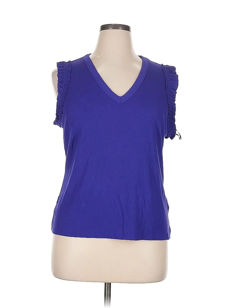 Click to view more detailed imagery on our partner's website Pre-owned Nine West Sleeveless Top Purple V Neck Tops