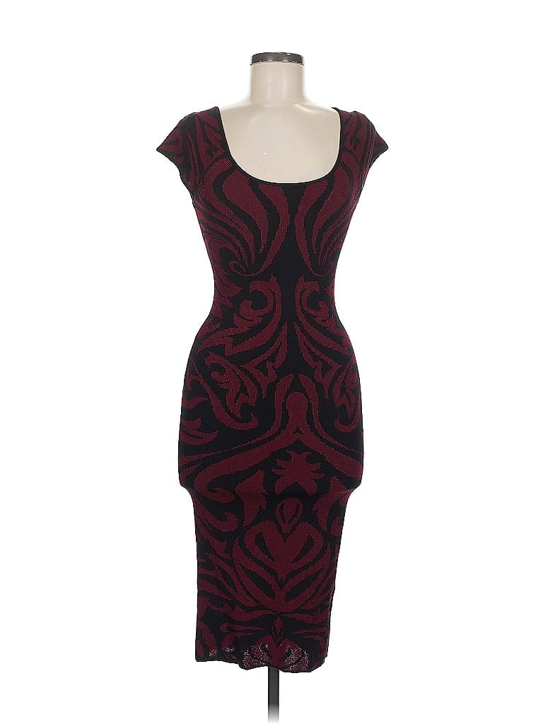 Click to view more detailed imagery on our partner's website Pre-owned Torn By Ronny Kobo Cocktail Dress In Burgundy