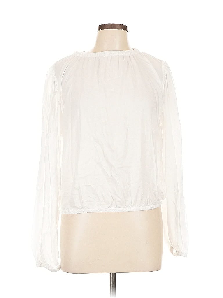 Pre-owned Bella Dahl Long Sleeve Blouse In White