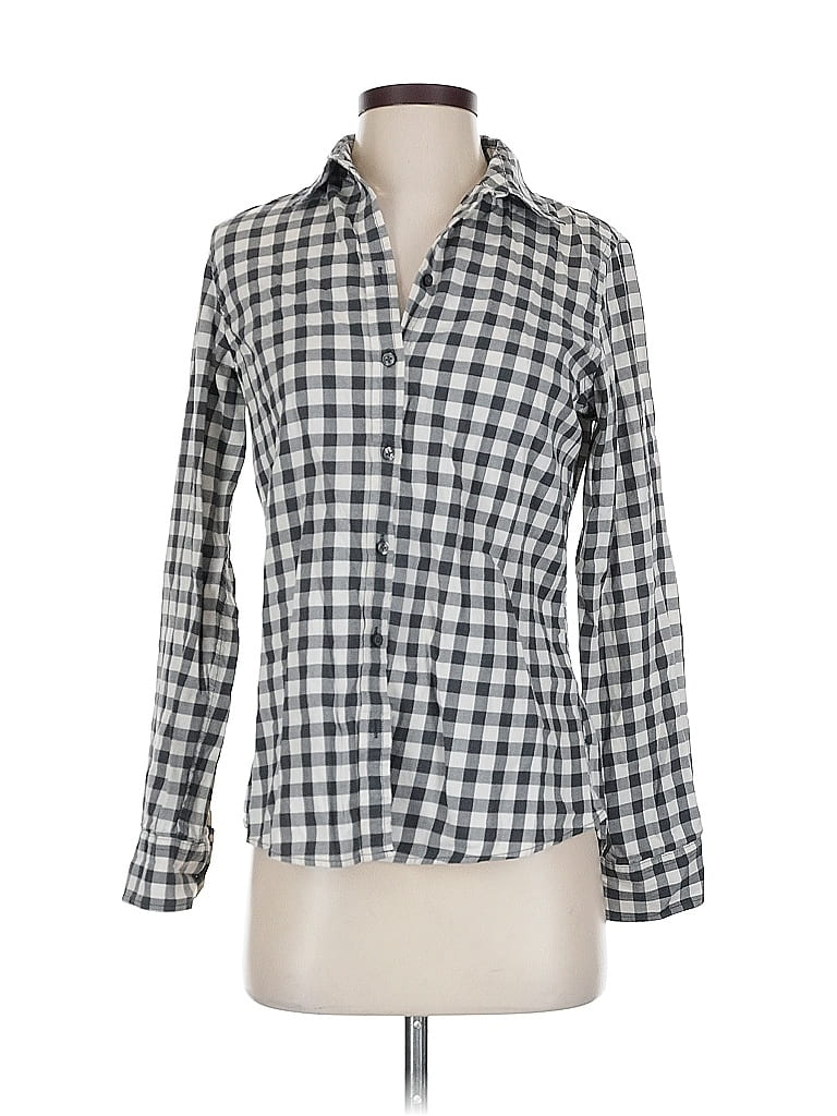 Pre-owned Banana Republic 3/4 Sleeve Button Down Shirt In Gray