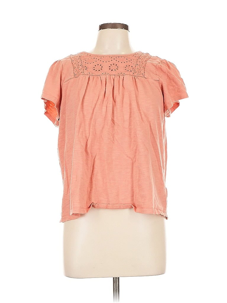 Pre-owned Ella Moss Short Sleeve Blouse In Orange