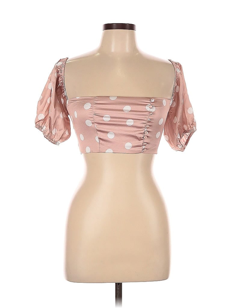 Beginning Boutique Short Sleeve Blouse In Pink