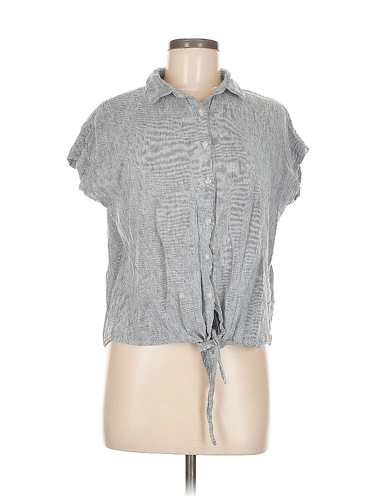 Pre-owned Weatherproof Short Sleeve Blouse In Gray