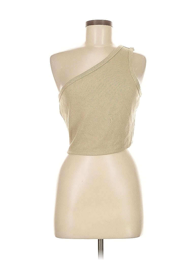Pre-owned Banana Republic Factory Store Tank Top Tan One Shoulder Neckline Tops In Brown