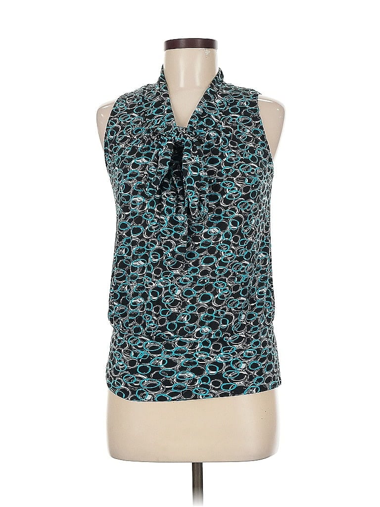 Pre-owned Dots Sleeveless Blouse In Blue