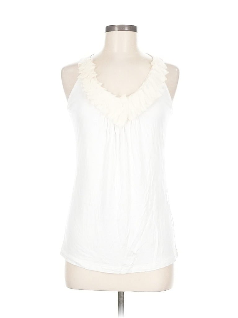 Pre-owned Olivia Moon Sleeveless Blouse In White