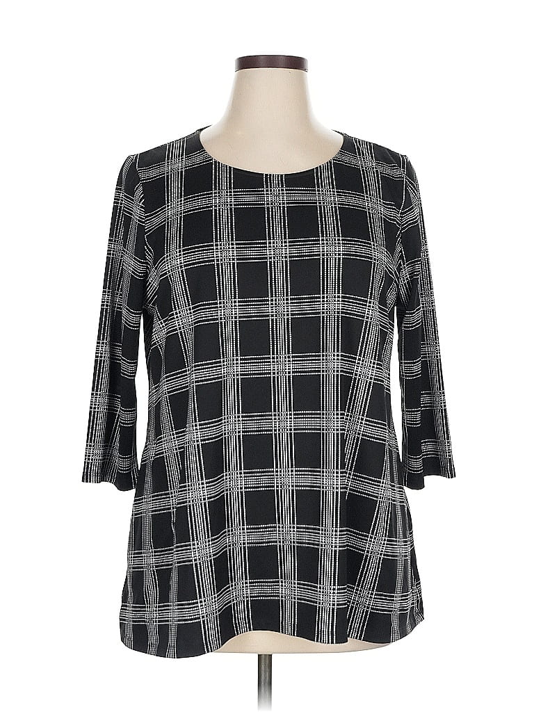 Pre-owned Croft & Barrow 3/4 Sleeve Blouse In Black