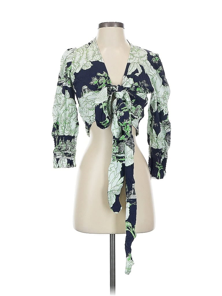 Pre-owned Maaji 3/4 Sleeve Blouse In Green
