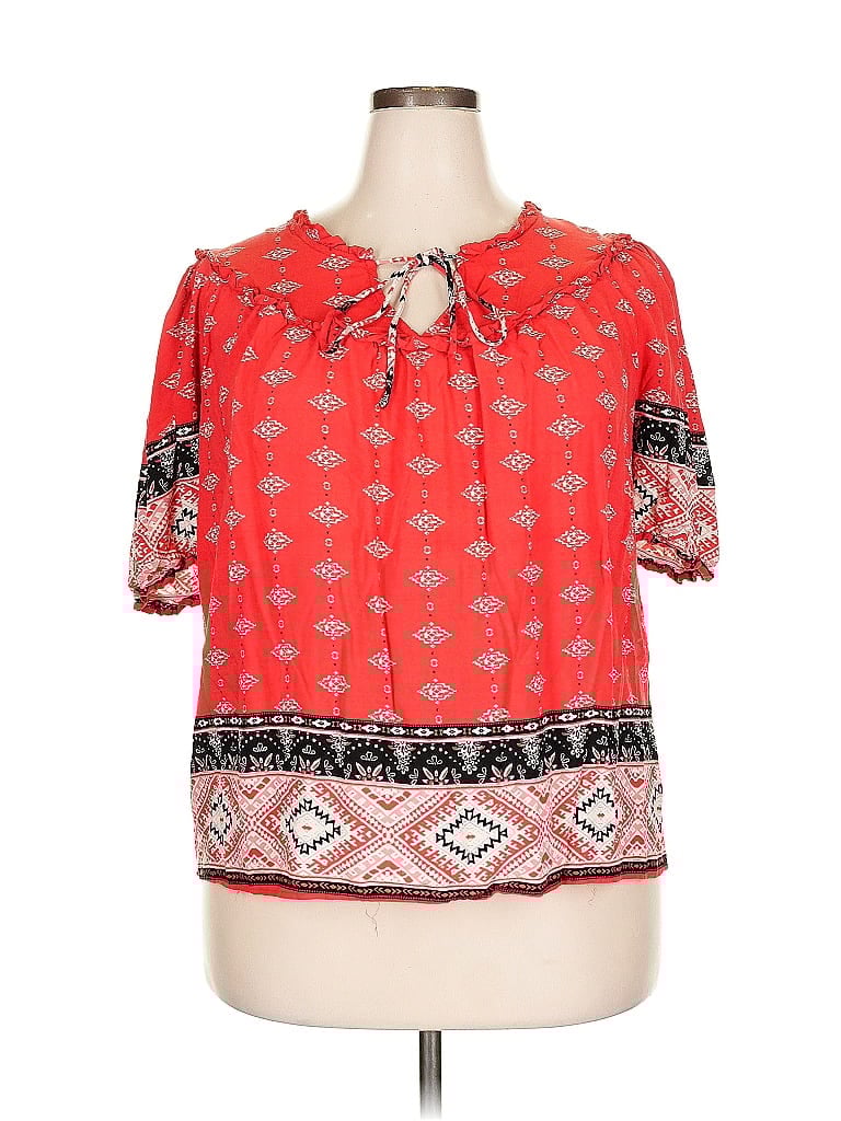 Pre-owned Alice Blue Short Sleeve Blouse In Red