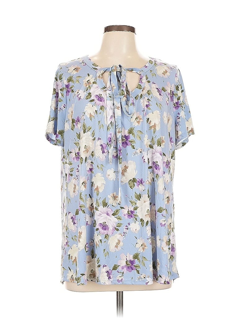 Pre-owned White Birch Short Sleeve Blouse In Blue