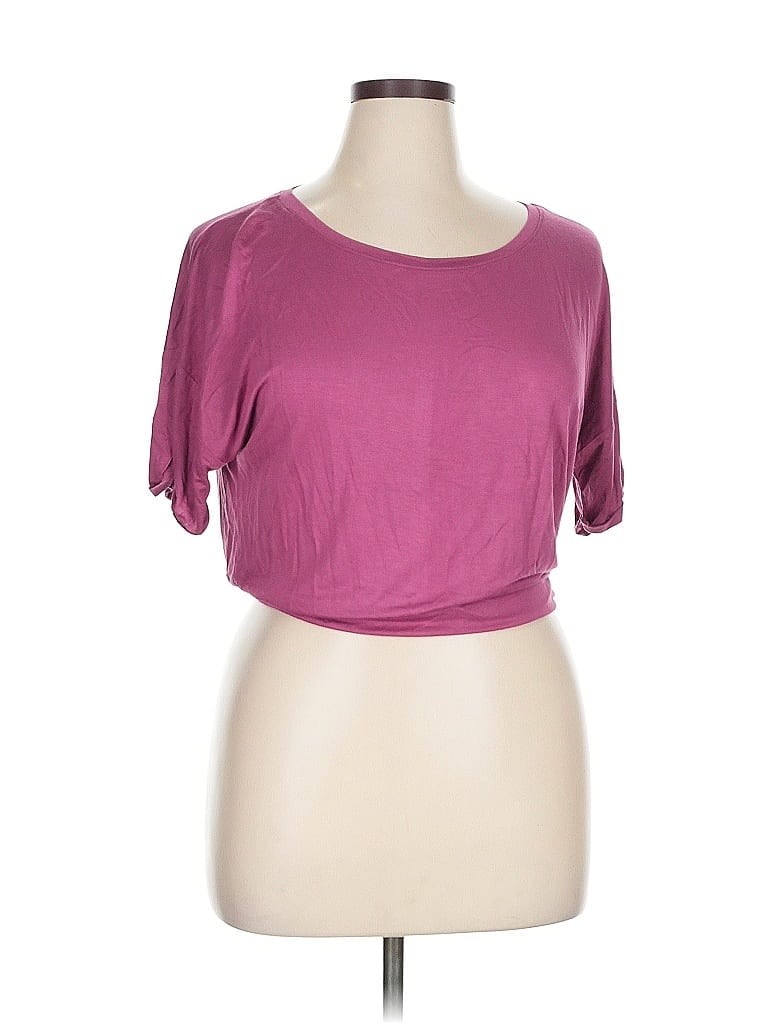 Assorted Brands Short Sleeve Top Pink Scoop Neck Tops