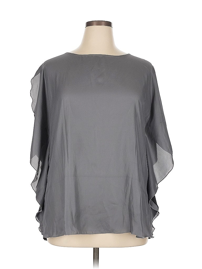 Pre-owned Lane Bryant 3/4 Sleeve Blouse In Gray