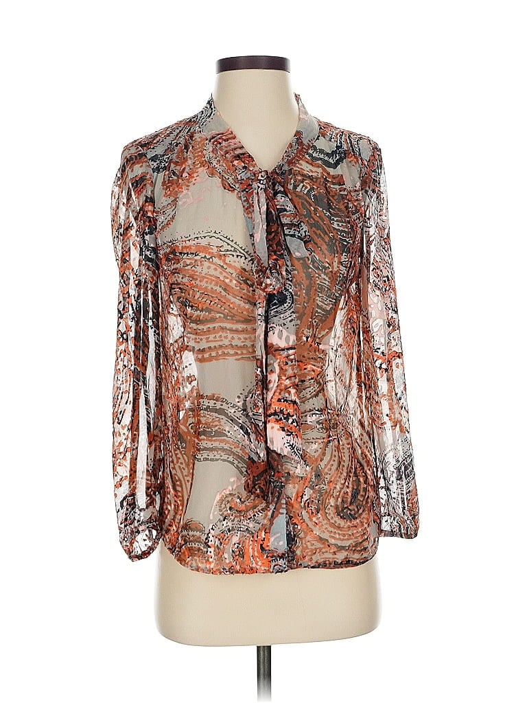 Pre-owned Meadow Rue 3/4 Sleeve Blouse In Brown