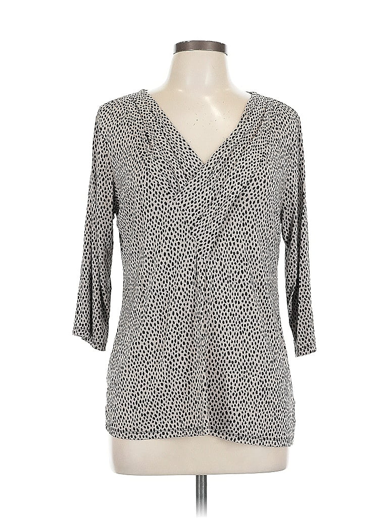 Pre-owned Dana Buchman 3/4 Sleeve Blouse In Gray