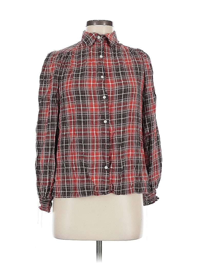 Pre-owned Max Studio Long Sleeve Blouse In Orange