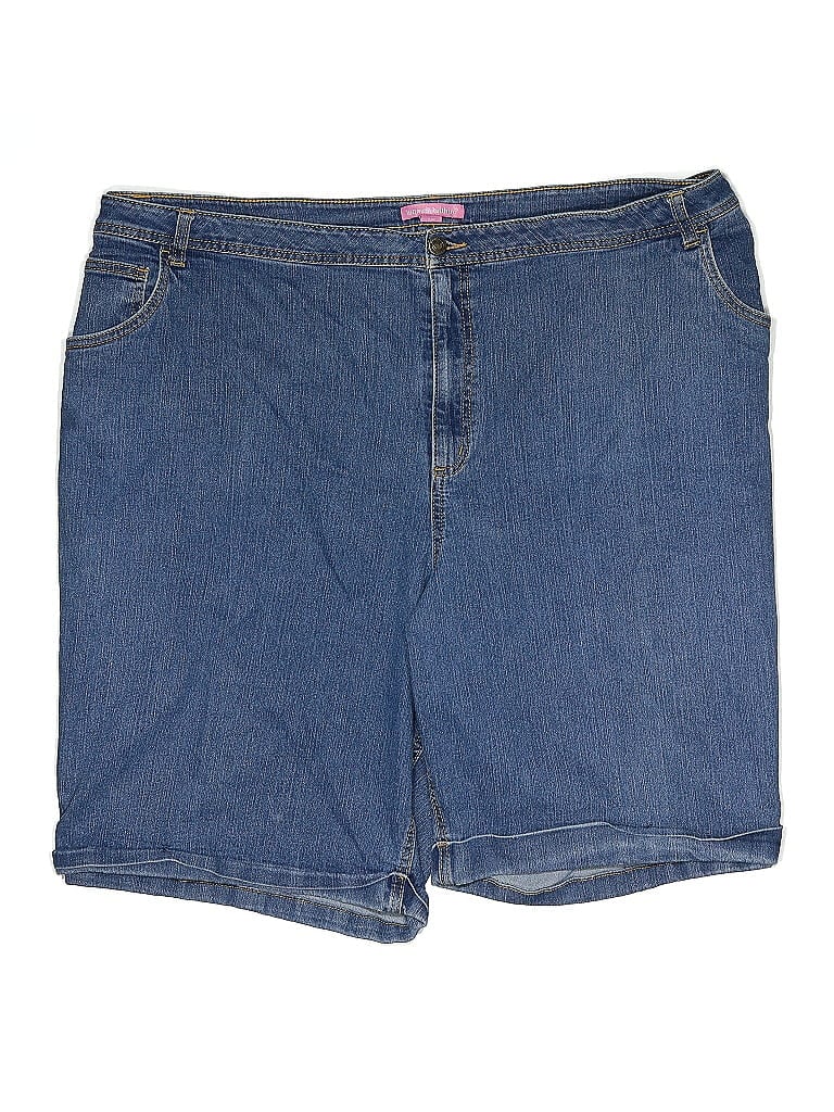 Pre-owned Woman Within Denim Shorts In Blue