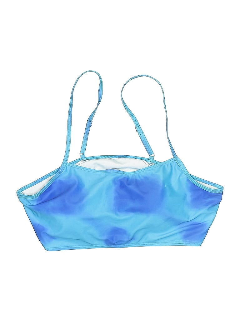 Pre-owned Unbranded Swimsuit Top Blue Tie-dye Pattern Swimwear