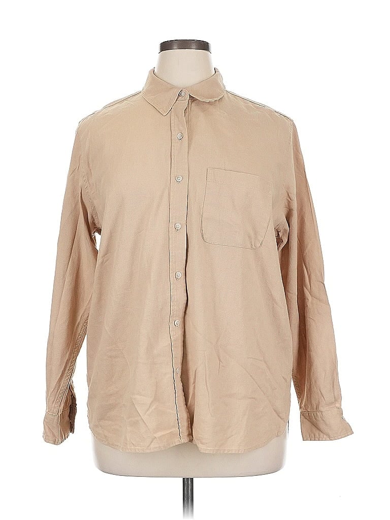 Pre-owned Universal Thread Long Sleeve Button Down Shirt In Brown