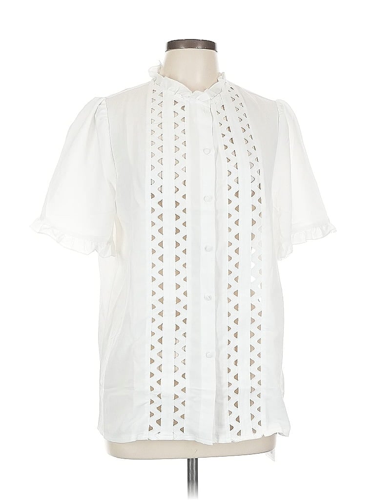Unbranded Short Sleeve Blouse In White