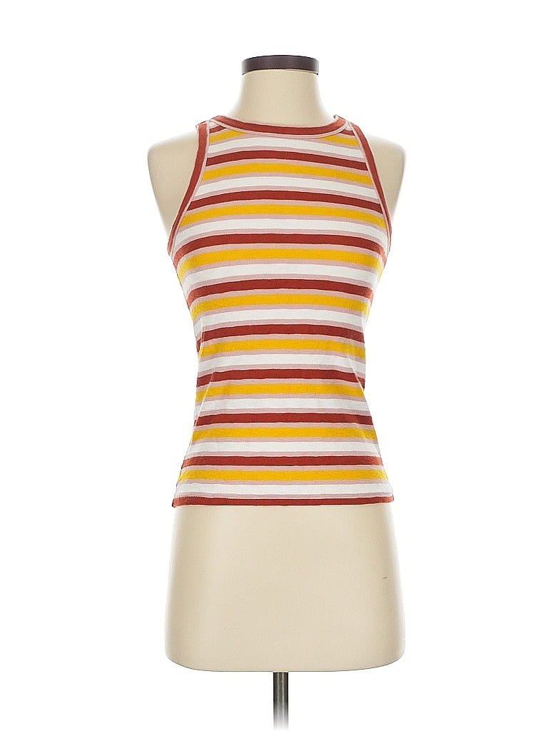Pre-owned Madewell Tank Top Yellow Halter Neckline Tops