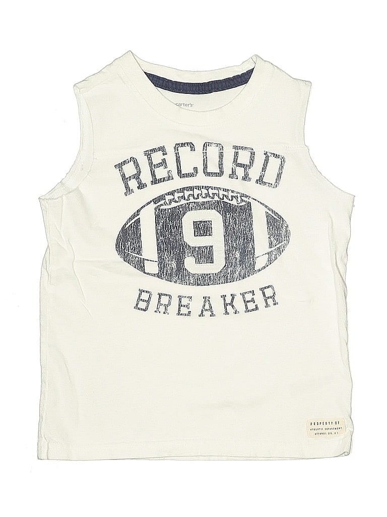 Pre-owned Carter's Kids' Sleeveless T-shirt In White