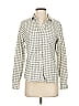 Talbots Checkered-gingham Ivory Long Sleeve Button-Down Shirt Size S - photo 1