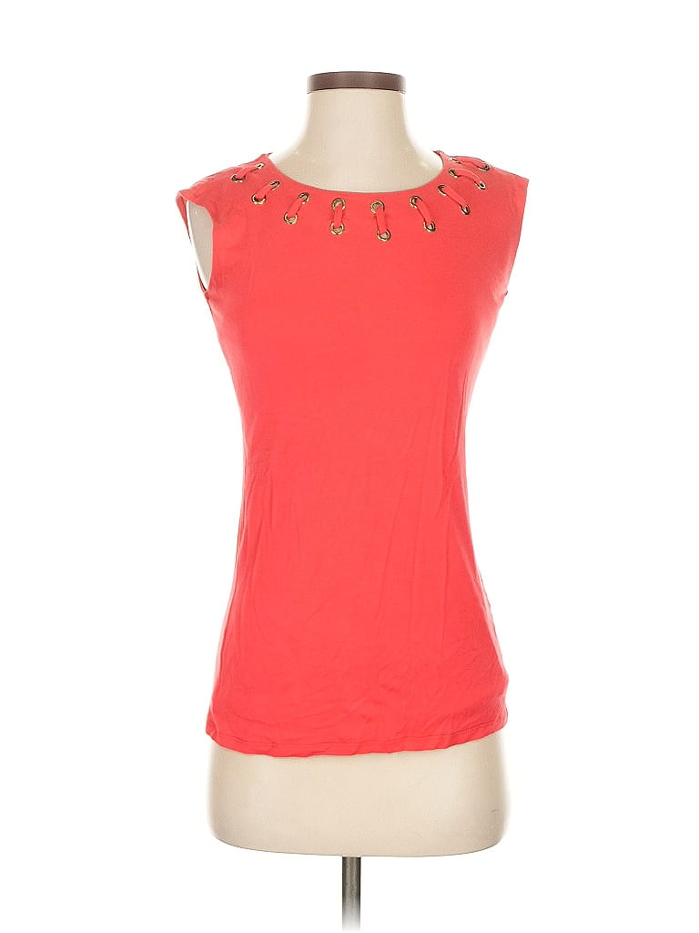 Pre-owned The Limited Sleeveless Top Orange Scoop Neck Tops