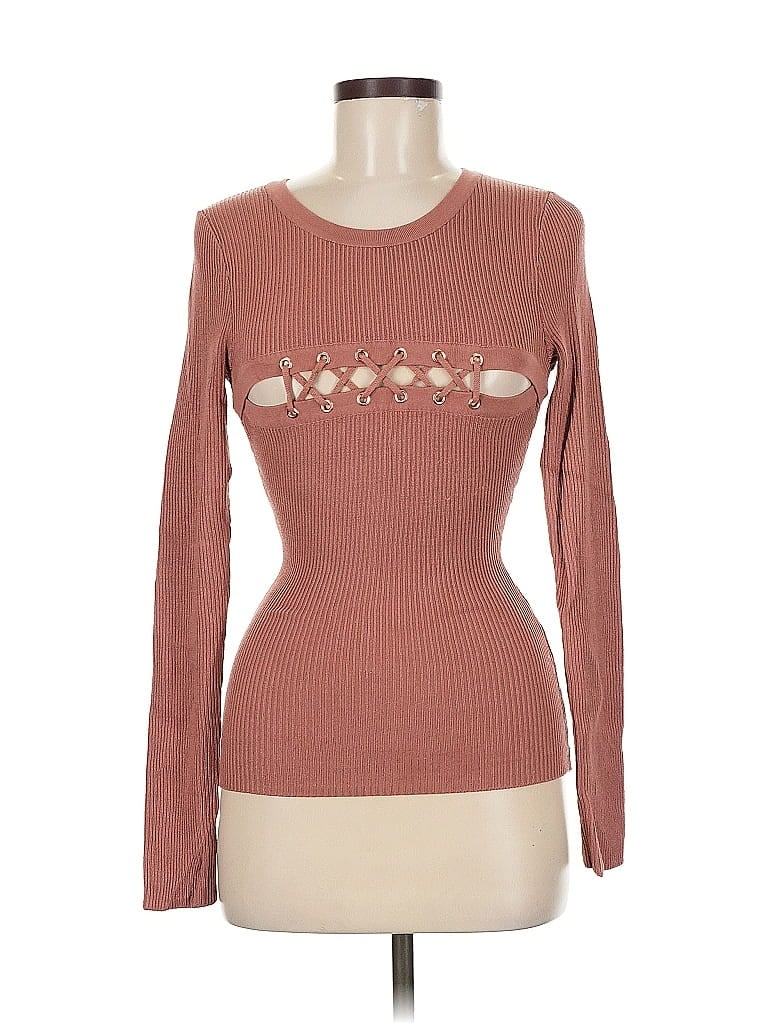 Pre-owned Guess Pullover Sweater In Brown