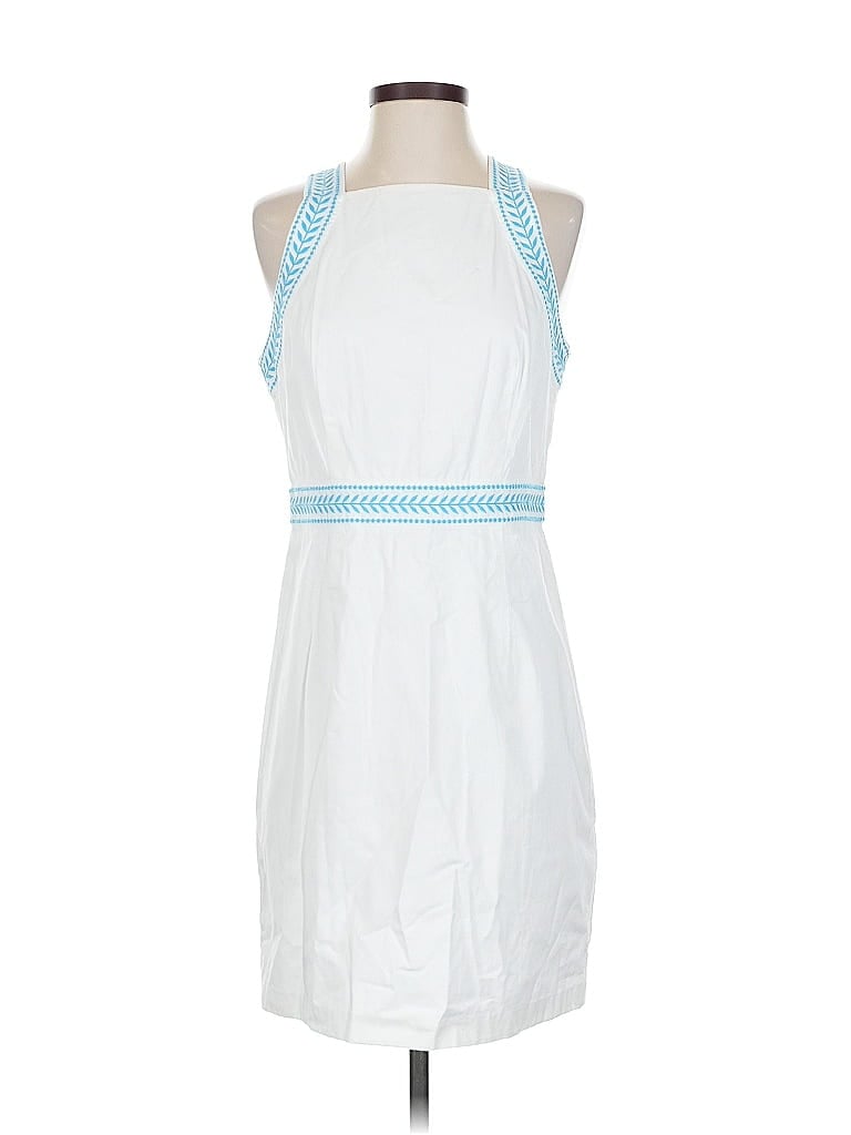 Pre-owned Ann Taylor Casual Dress In White