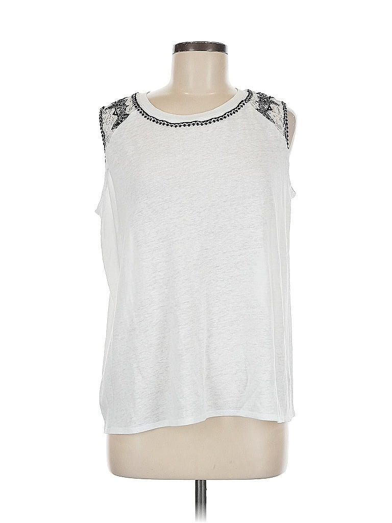 Pre-owned Lane Bryant Sleeveless T-shirt In White