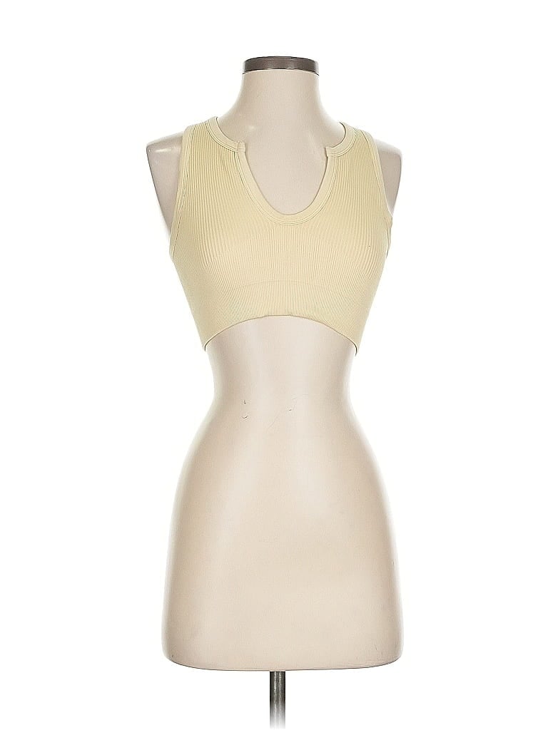 Pre-owned Unbranded Tank Top Ivory Halter Neckline Tops In White