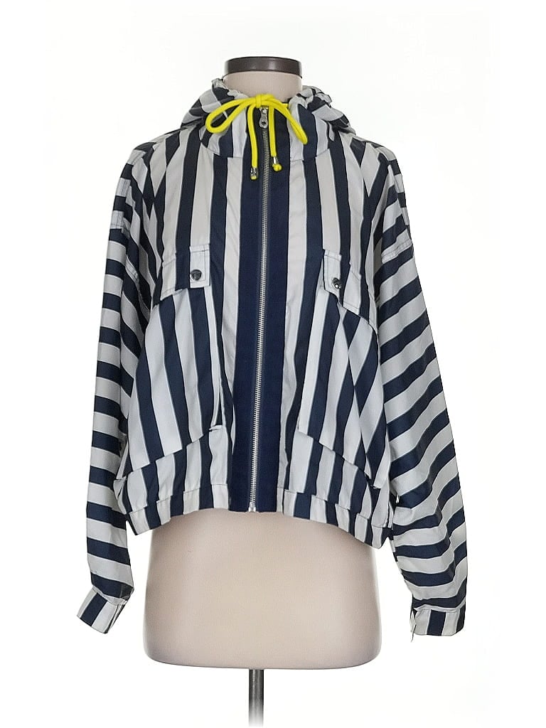 Pre-owned Zara Basic Windbreaker Jacket In Blue