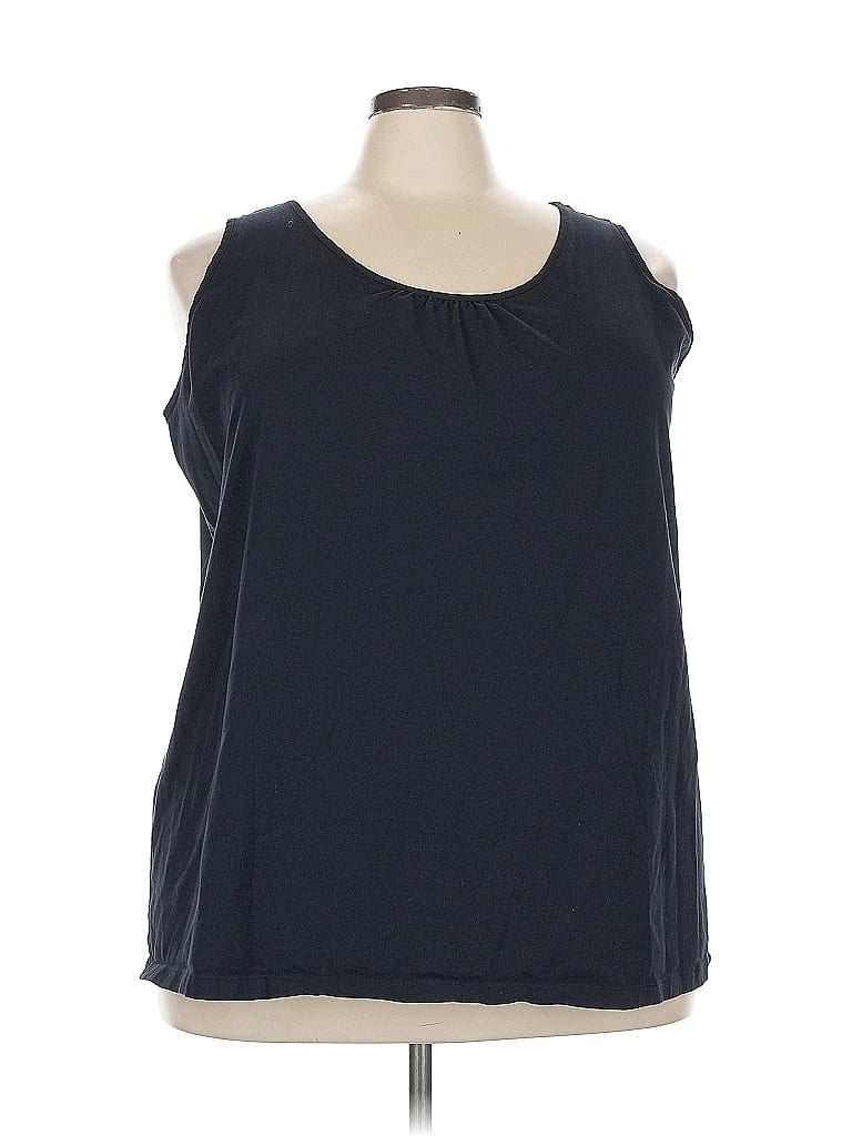 Click to view more detailed imagery on our partner's website Pre-owned Catherines Sleeveless Top Black Crew Neck Tops