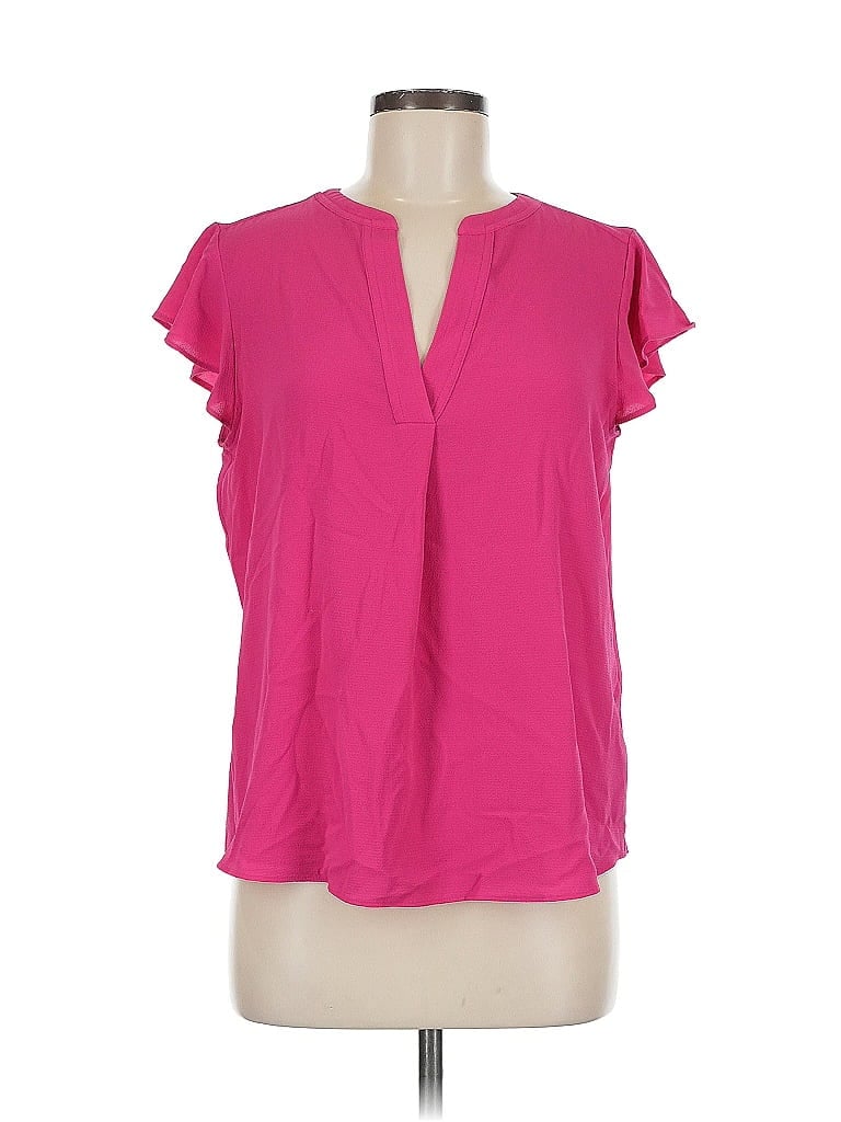 Pre-owned Calvin Klein Short Sleeve Blouse In Pink