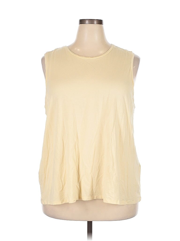 Pre-owned Eileen Fisher Sleeveless T-shirt In White