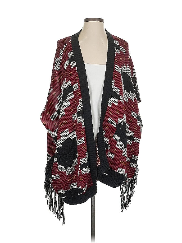 Pre-owned Forever 21 Poncho In Burgundy