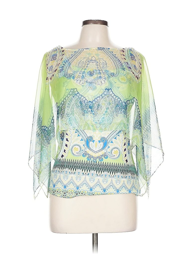 Click to view more detailed imagery on our partner's website Pre-owned Live And Let Live 3/4 Sleeve Blouse In Green