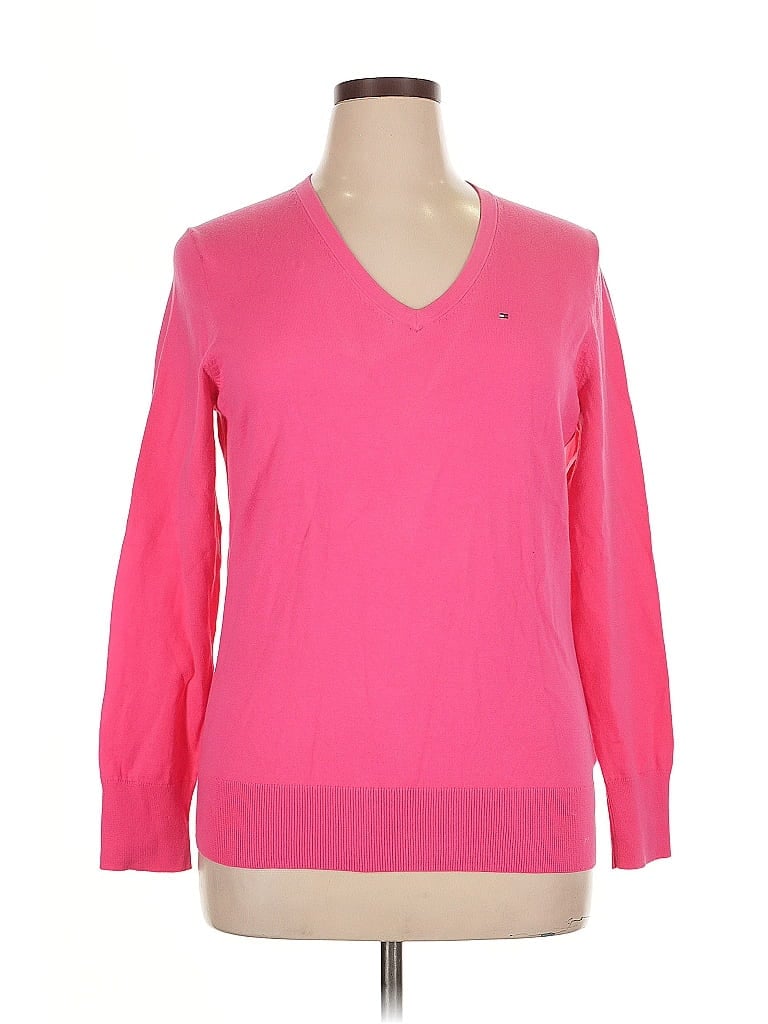 Pre-owned Tommy Hilfiger Pullover Sweater In Pink