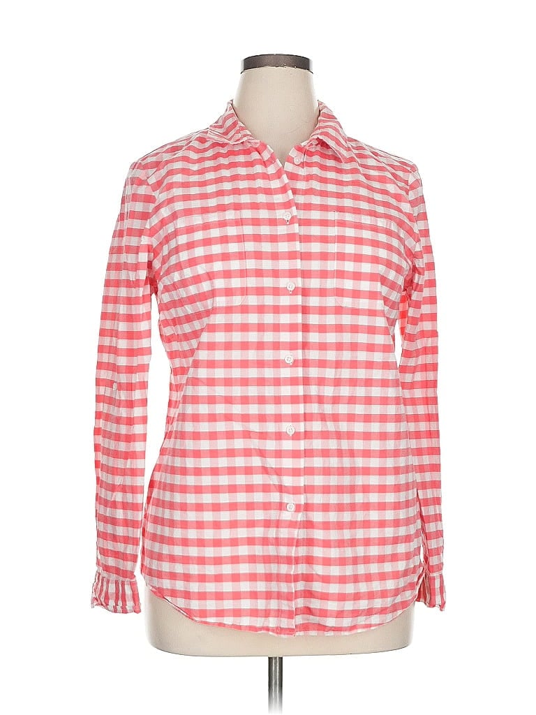 Pre-owned Jaclyn Smith Long Sleeve Button Down Shirt In Pink