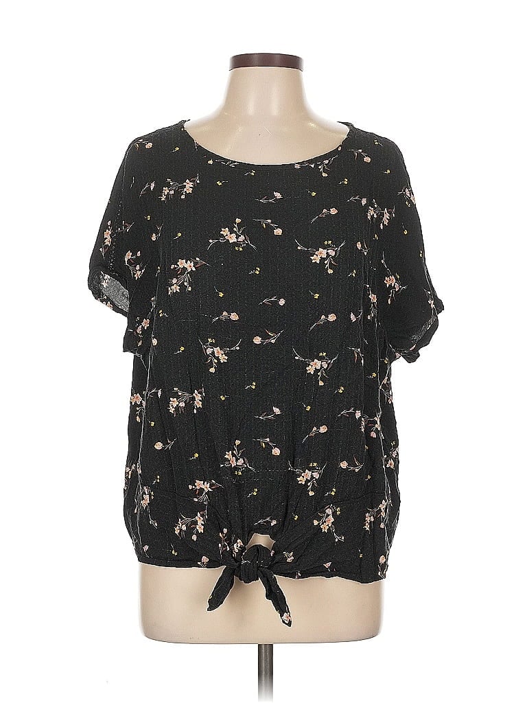 Pre-owned Buffalo By David Bitton Short Sleeve Blouse In Black