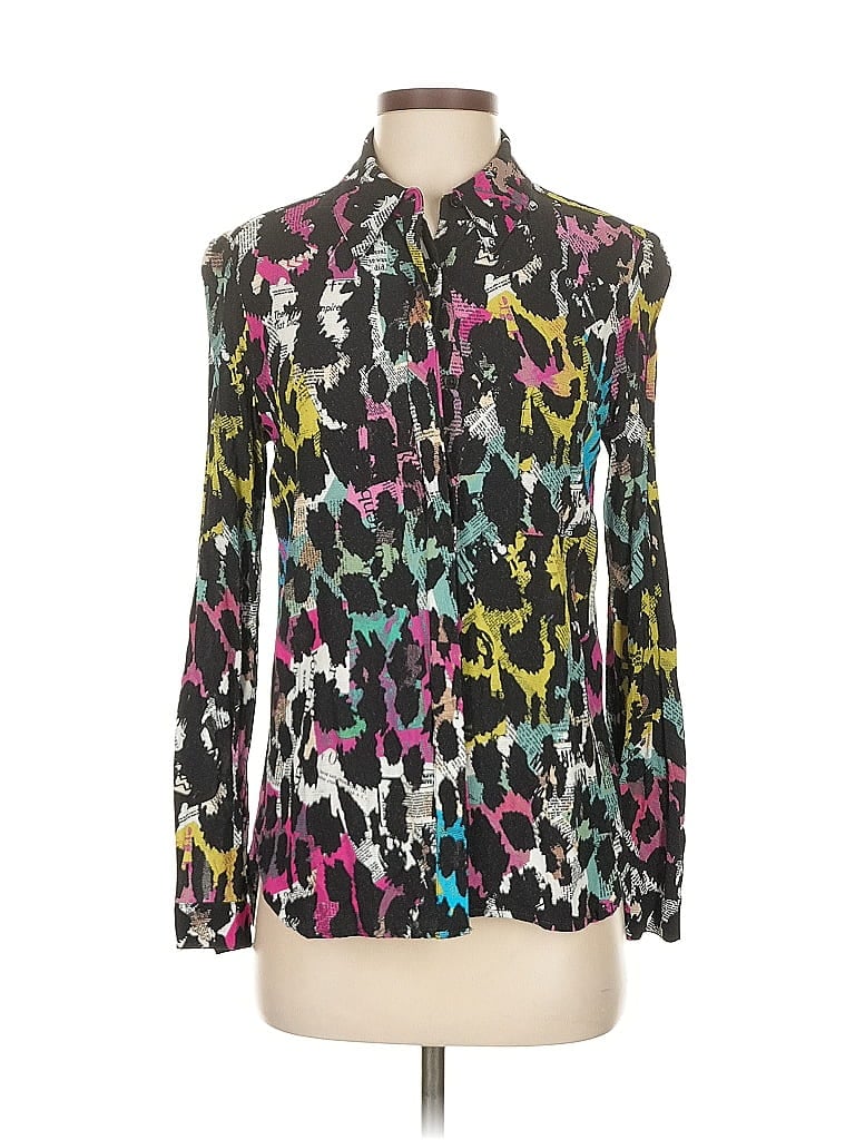 Pre-owned Diane Von Furstenberg Long Sleeve Blouse In Black