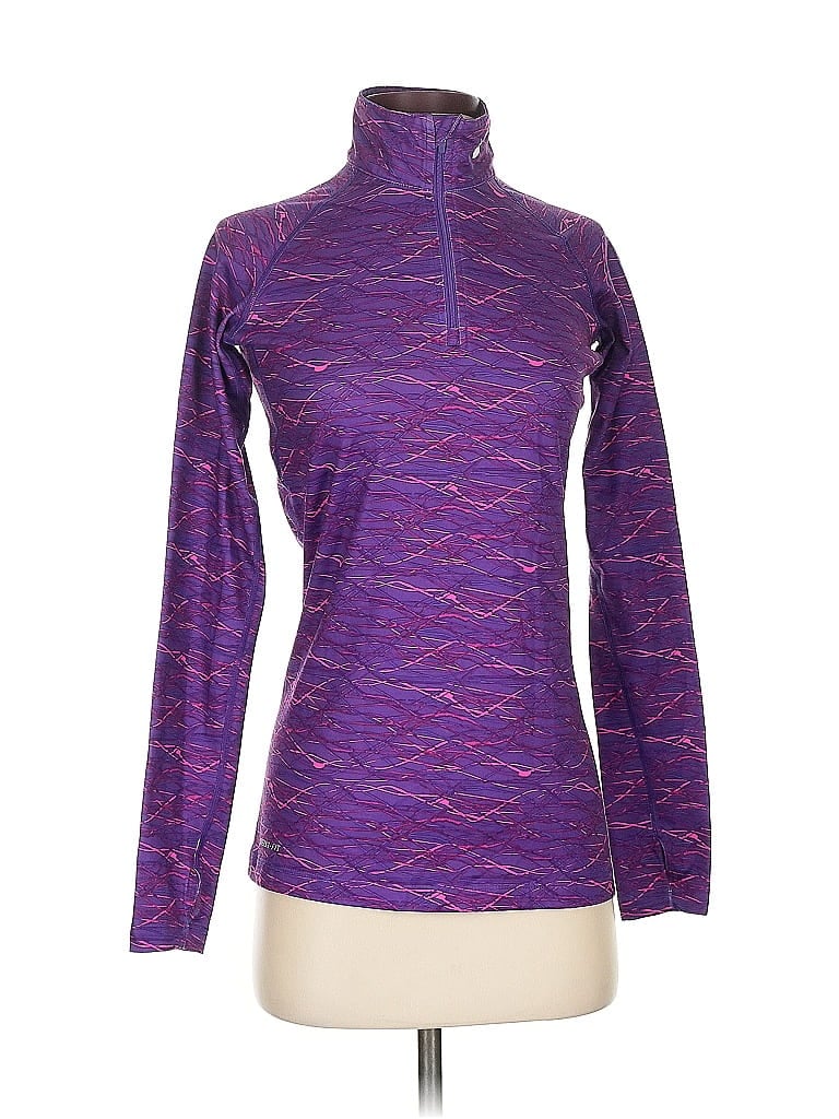 Pre-owned Nike Long Sleeve Top Purple Turtleneck Tops