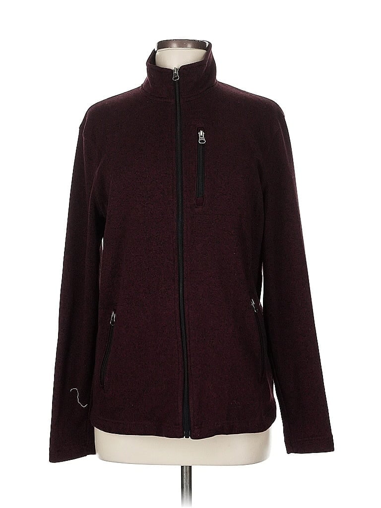Pre-owned Sonoma Goods For Life Fleece Jacket In Burgundy