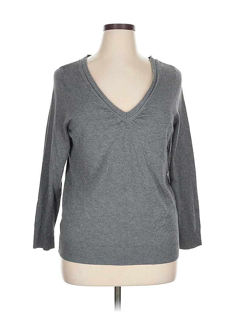 Pre-owned Lane Bryant Pullover Sweater In Gray