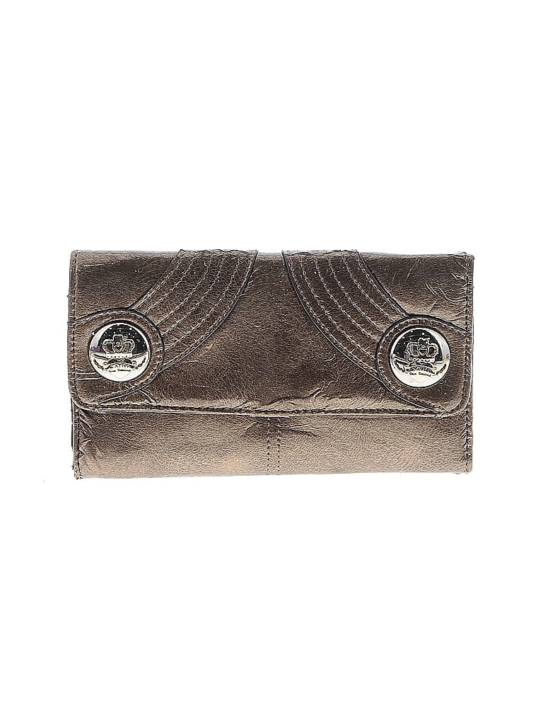 Pre-owned Kathy Van Zeeland Leather Wallet In Gold
