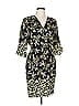 Slate & Willow 100% Rayon Print Black Green Cocktail Dress Size 12 - photo 1