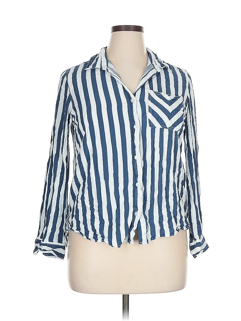 Pre-owned Velvet Heart 3/4 Sleeve Button Down Shirt In Blue