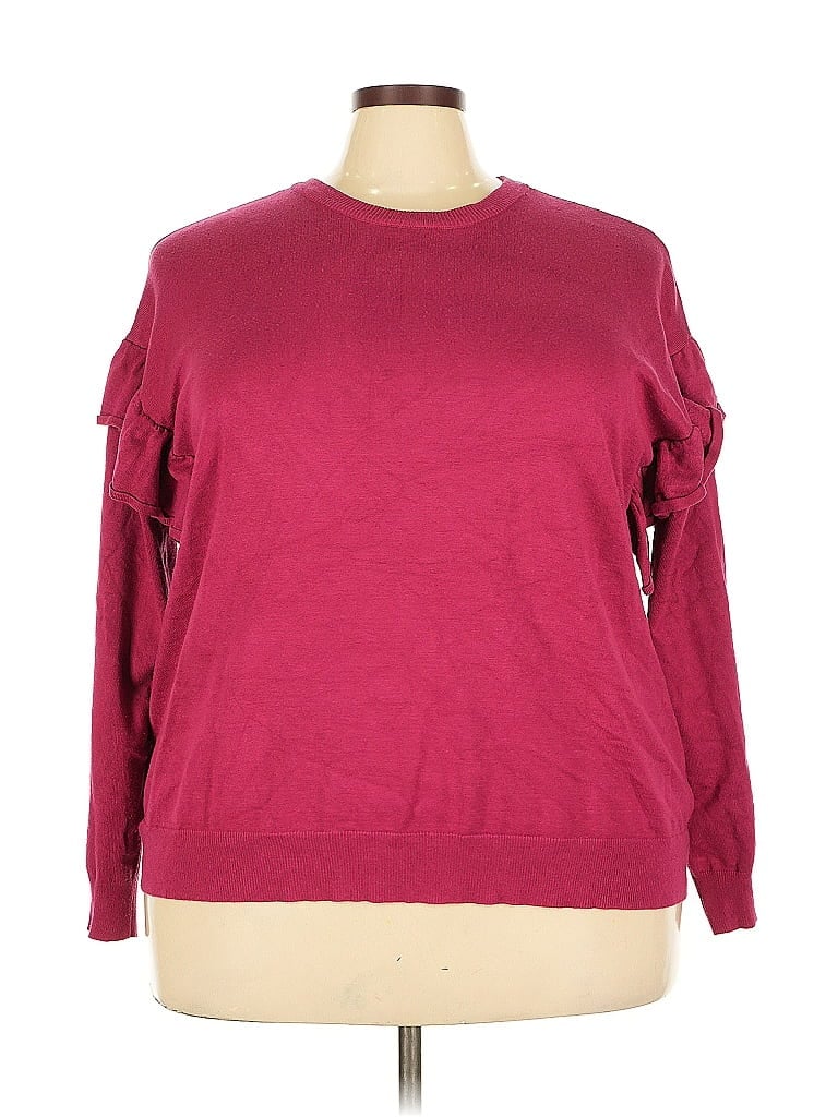 Pre-owned Eloquii Sweatshirt In Burgundy